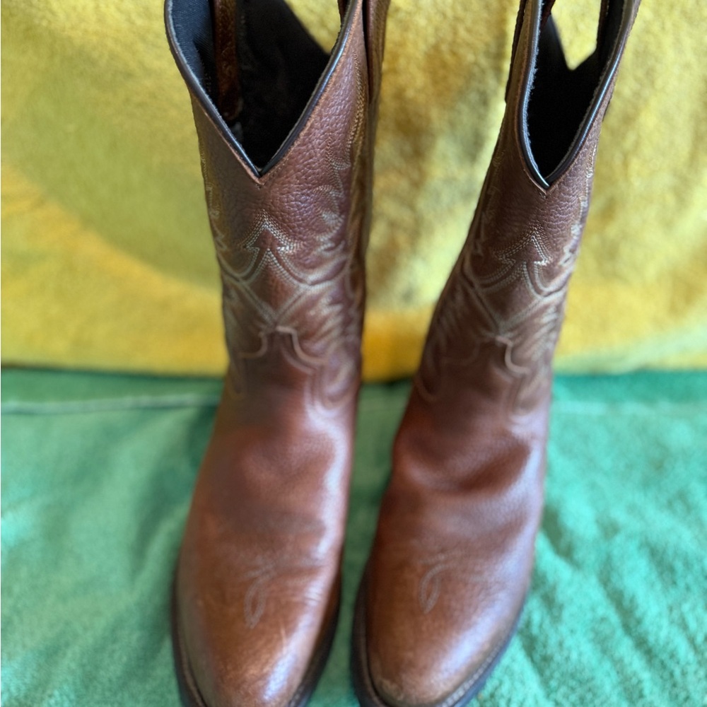 Laredo Tan Leather Cowboy Boots